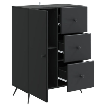 Serviesskap med skuff Svart 66 x 34,5 x 90 cm Konstruert tre