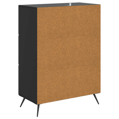 Serviesskap med skuff Svart 66 x 34,5 x 90 cm Konstruert tre