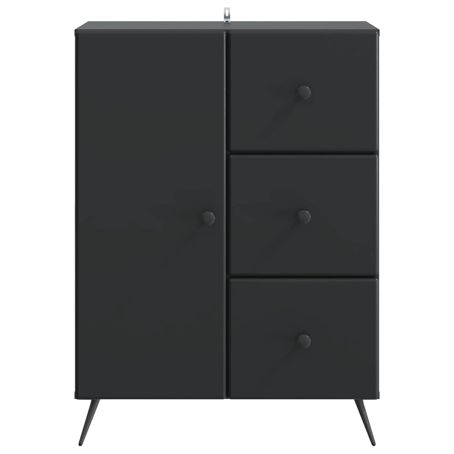 Serviesskap med skuff Svart 66 x 34,5 x 90 cm Konstruert tre