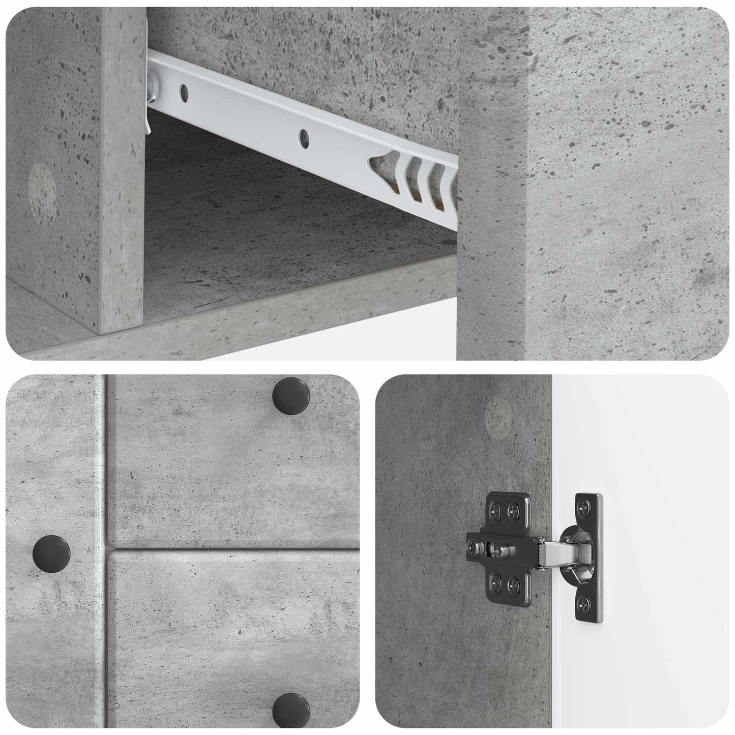 Serviesskap Betonggrå 89 x 34,5 x 60 cm Konstruert tre