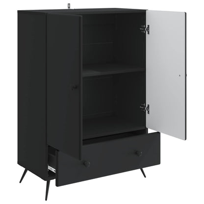 Serviesskap med skuff Svart 66 x 34,5 x 95 cm Konstruert tre