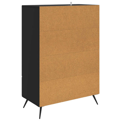 Serviesskap med skuff Svart 66 x 34,5 x 95 cm Konstruert tre