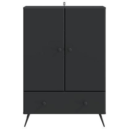 Serviesskap med skuff Svart 66 x 34,5 x 95 cm Konstruert tre