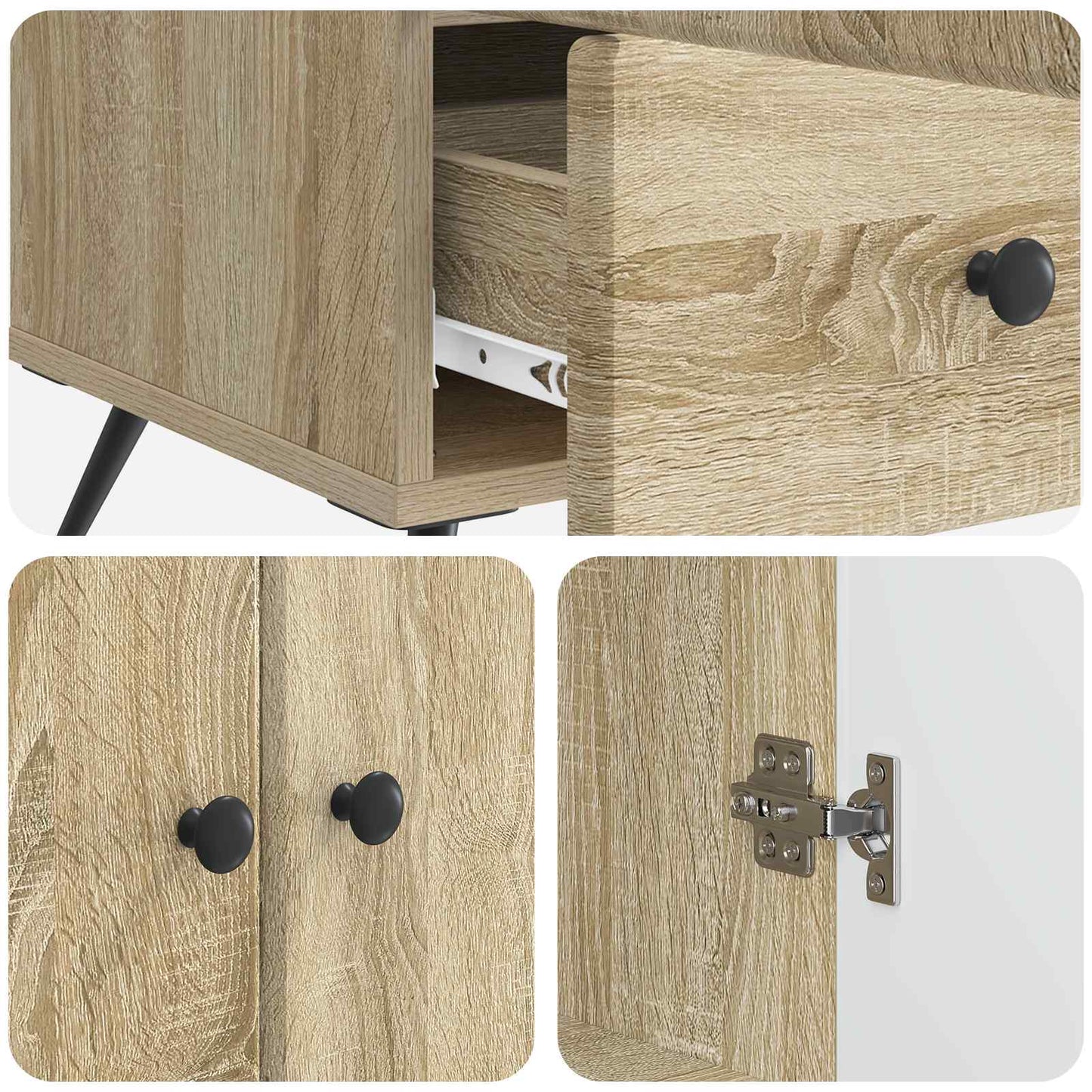 Serviesskap Sonoma eik 66 x 34,5 x 95 cm Konstruert tre