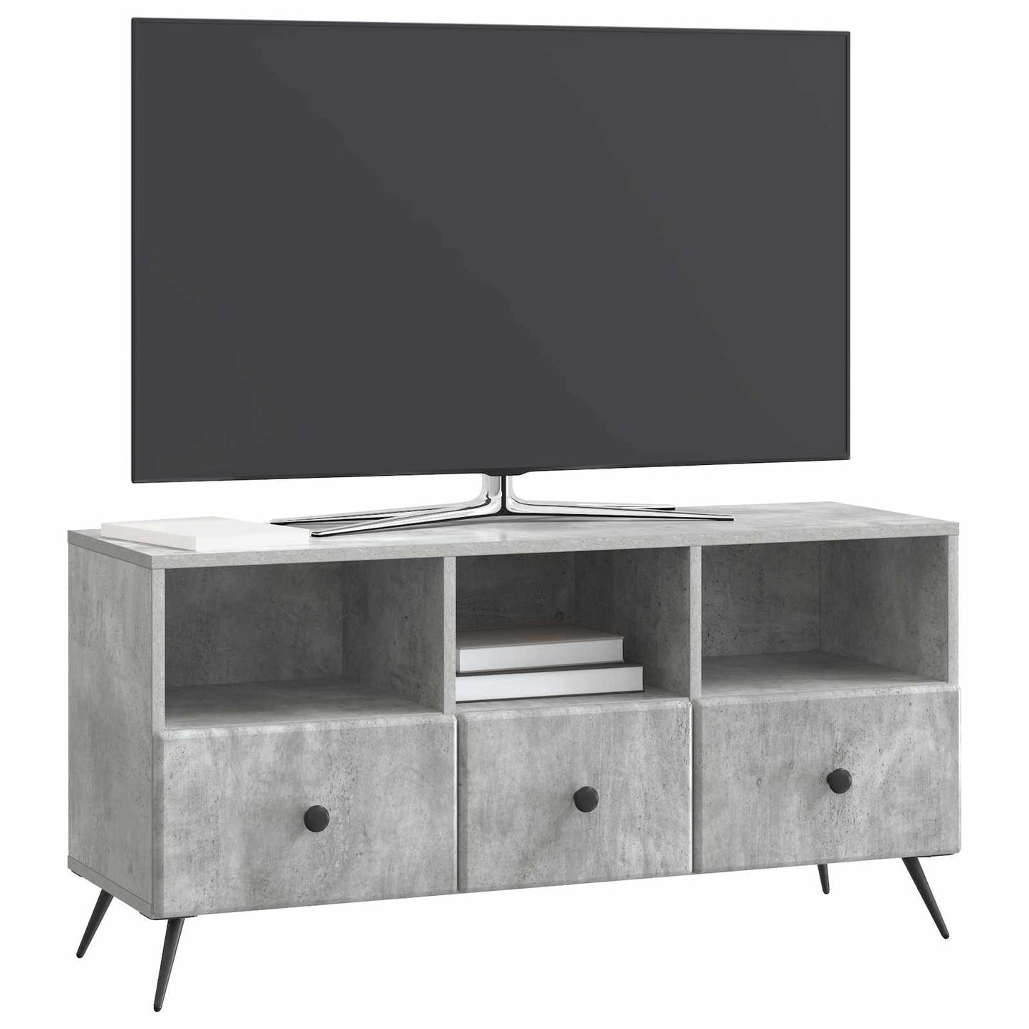 TV-skap med skuff Betonggrå 102 x 34,5 x 50 cm Konstruert tre