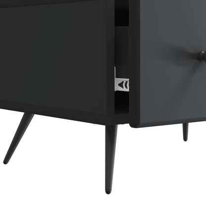 TV-skap med skuff Svart 147 x 34,5 x 30 cm Konstruert tre