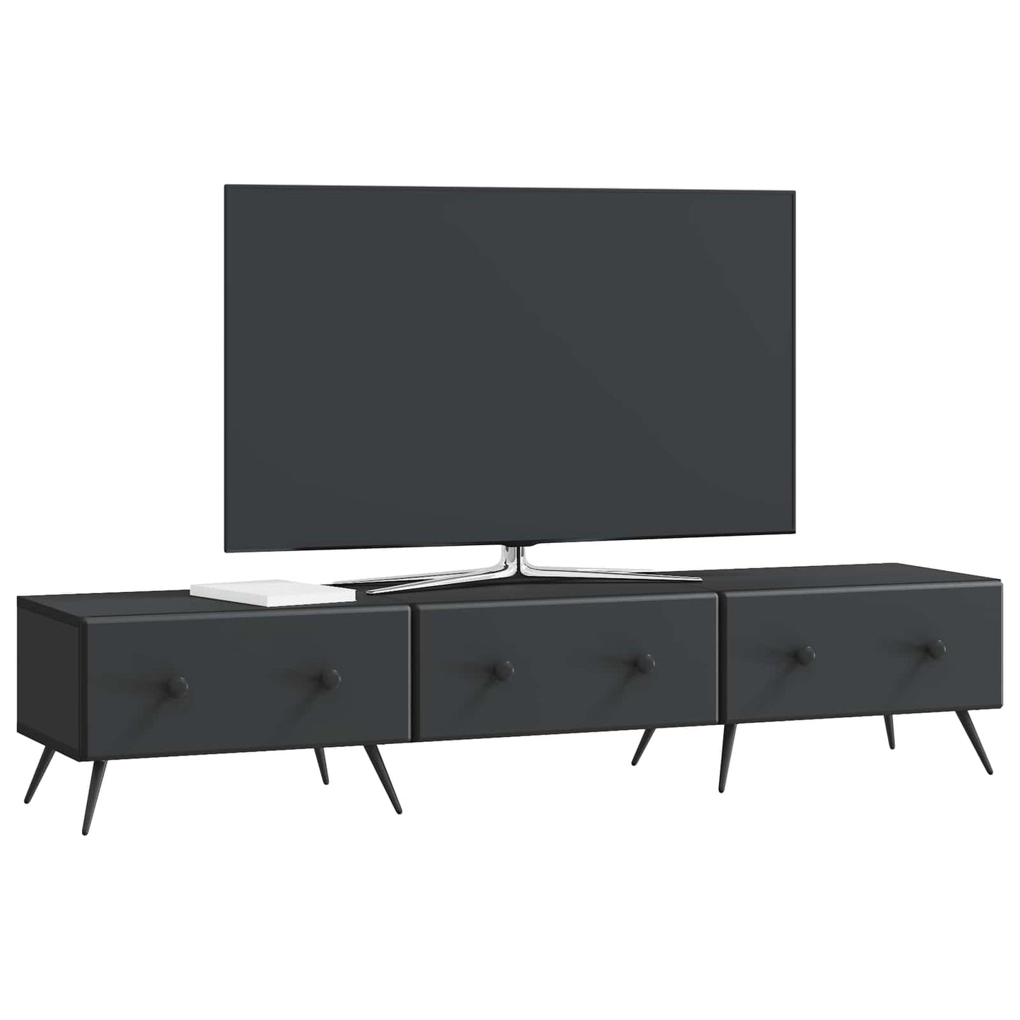 TV-skap med skuff Svart 147 x 34,5 x 30 cm Konstruert tre