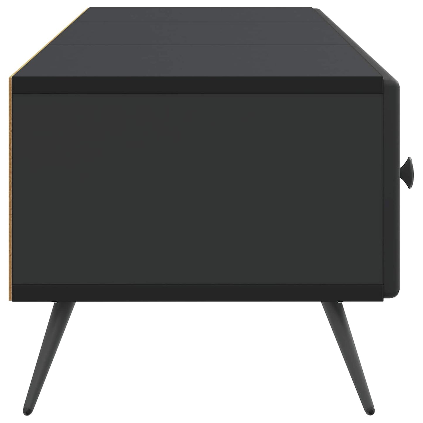 TV-skap med skuff Svart 147 x 34,5 x 30 cm Konstruert tre