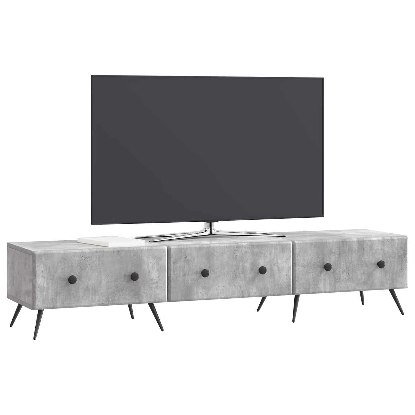 TV-skap med skuff Betonggrå 147 x 34,5 x 30 cm Konstruert tre