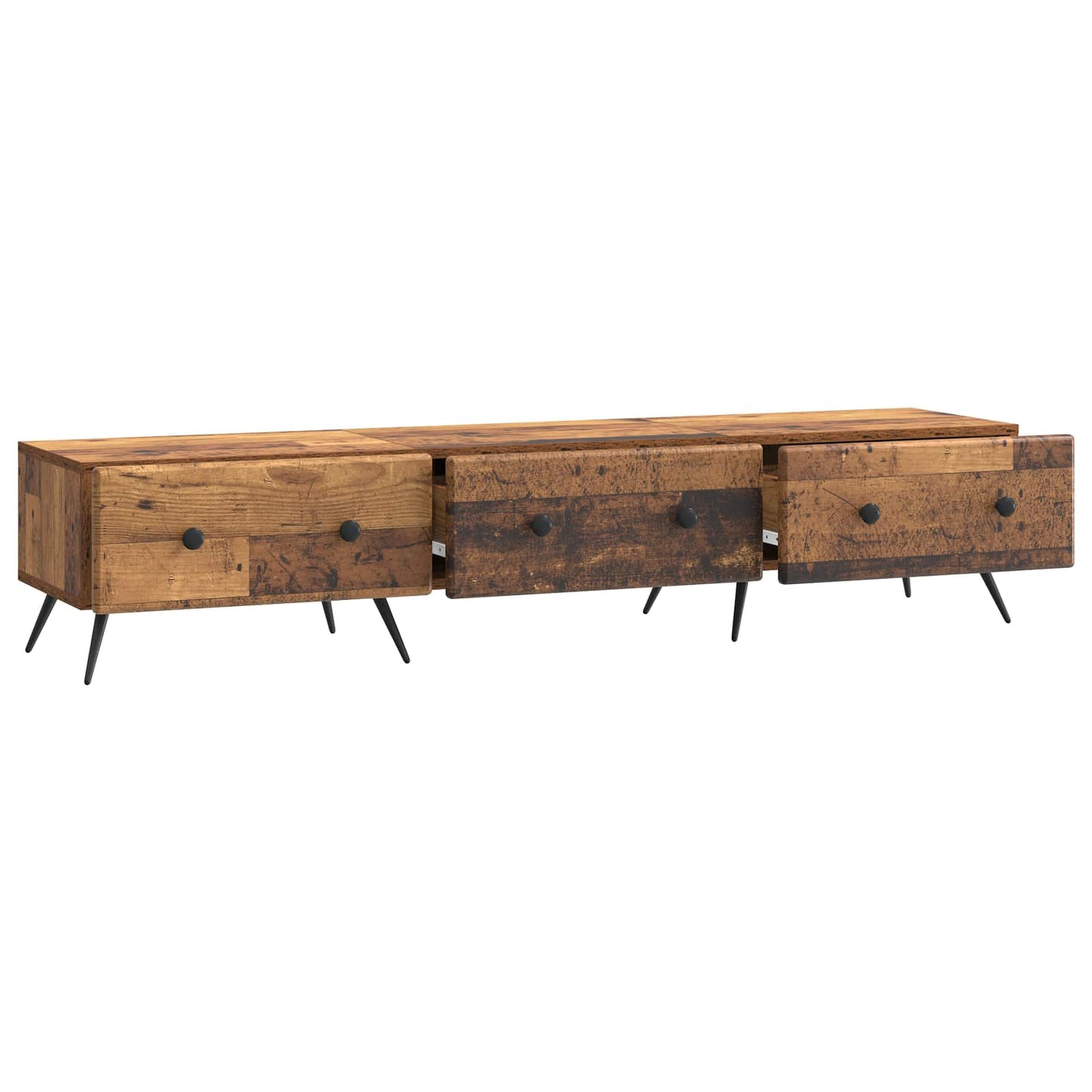 TV-skap med skuff Gammelt tre 147 x 34,5 x 30 cm Konstruert tre
