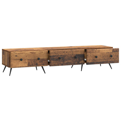 TV-skap med skuff Gammelt tre 147 x 34,5 x 30 cm Konstruert tre