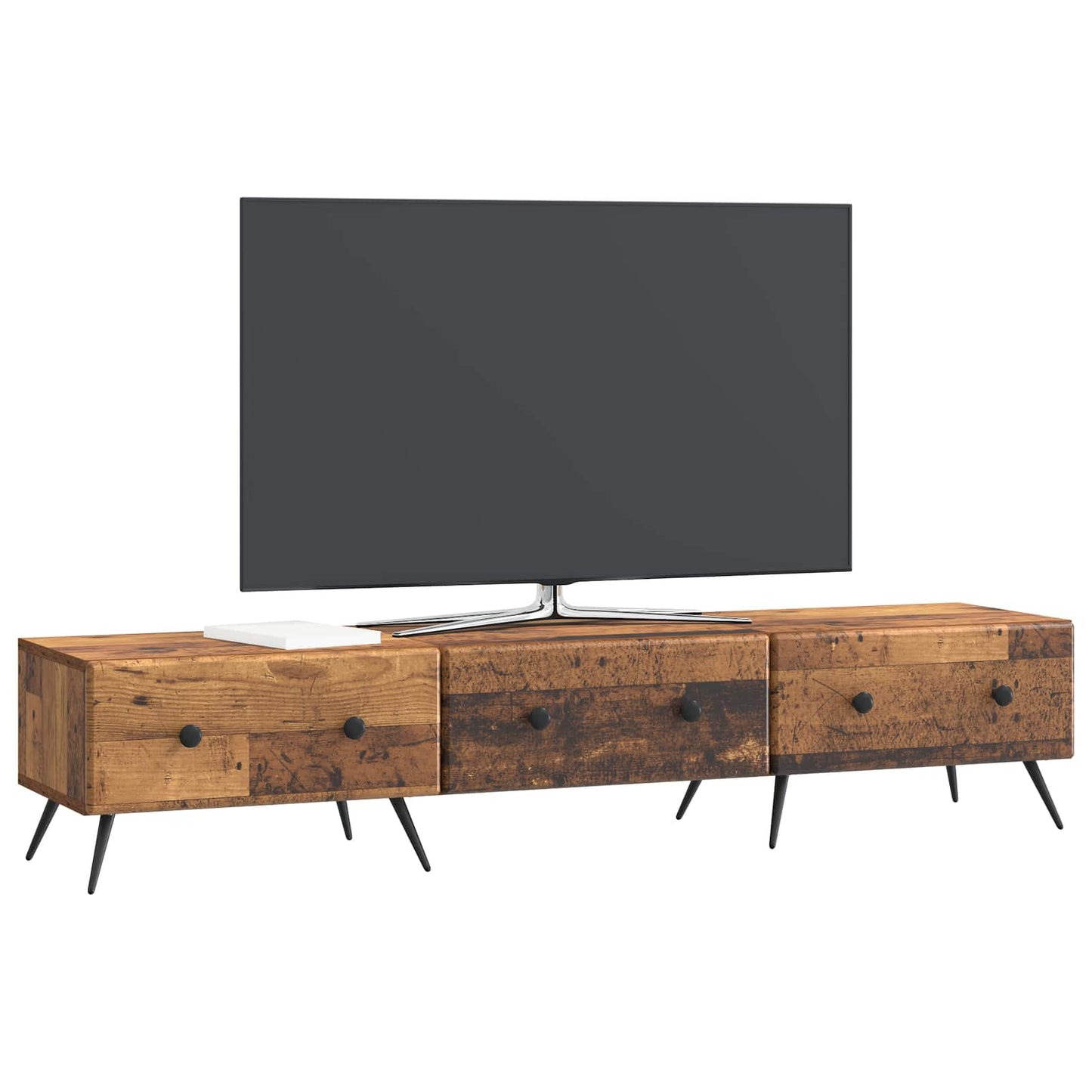 TV-skap med skuff Gammelt tre 147 x 34,5 x 30 cm Konstruert tre
