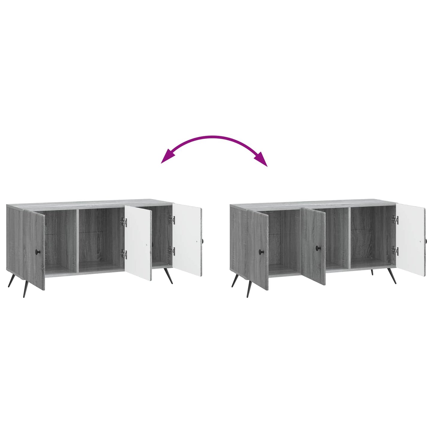 TV-skap Grå sonoma 99 x 34,5 x 50 cm Konstruert tre