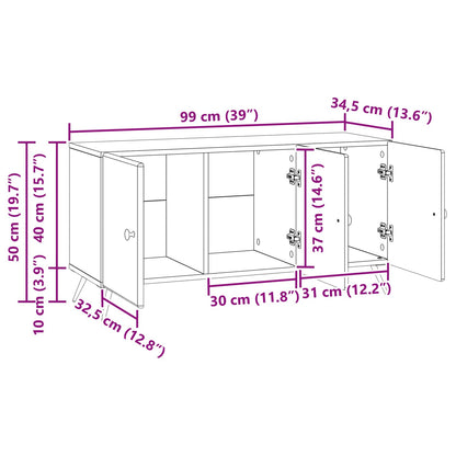 TV-skap Gammelt tre 99 x 34,5 x 50 cm Konstruert tre