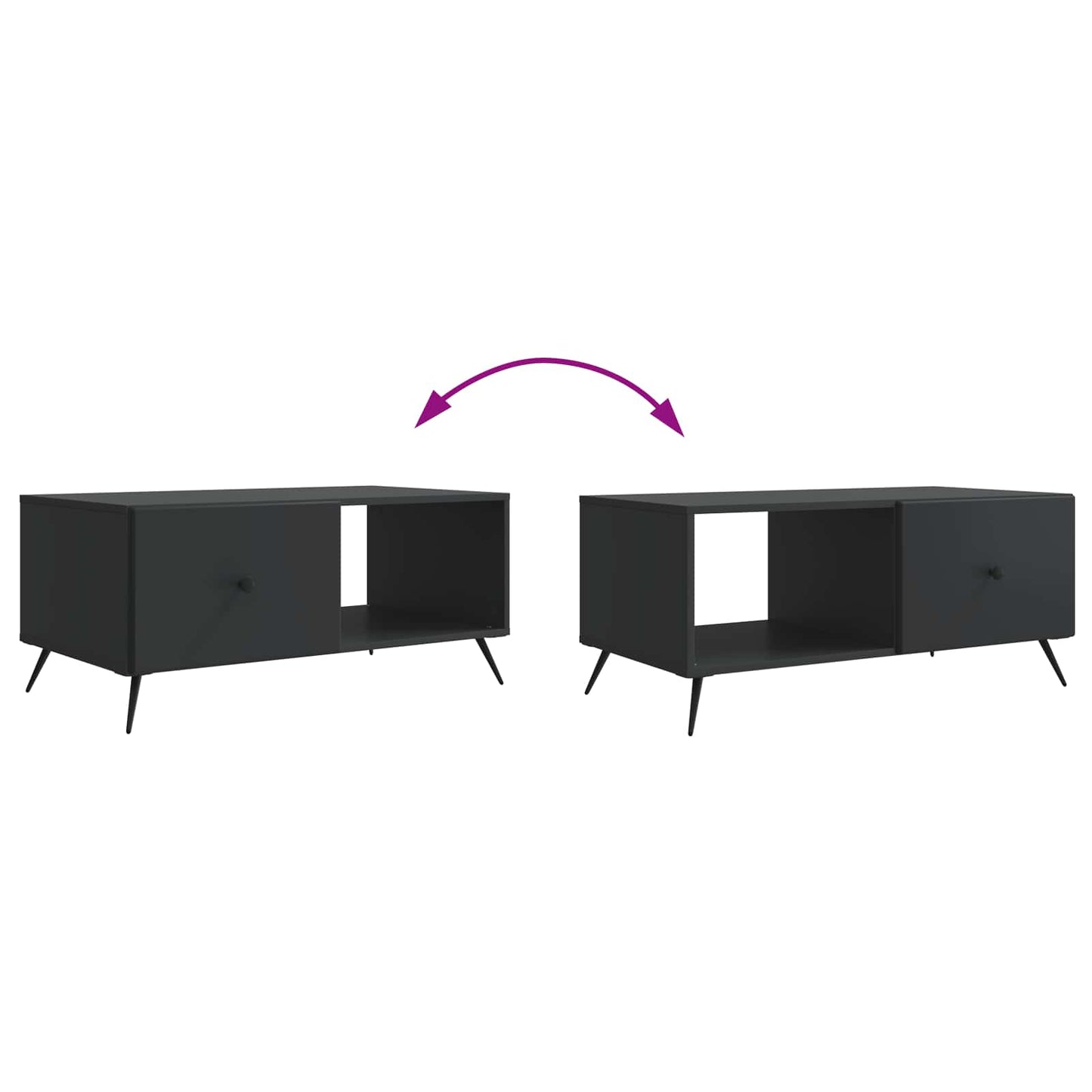 Kaffebord Svart 90 x 50 x 40 cm Konstruert tre
