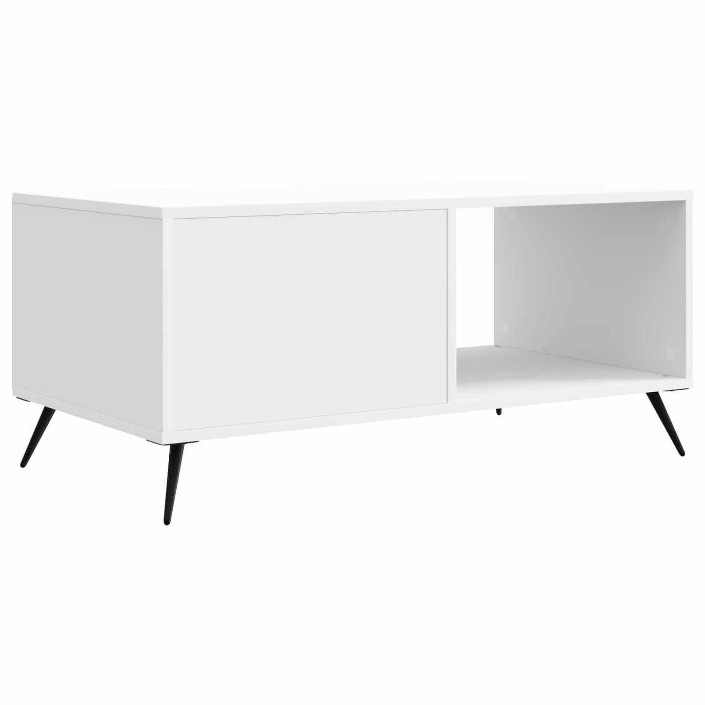 Kaffebord Høgglans hvit 90 x 50 x 40 cm Konstruert tre