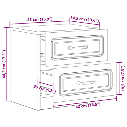 Nattbordskap Gammelt tre 43 x 34,5 x 44,5 cm Konstruert tre