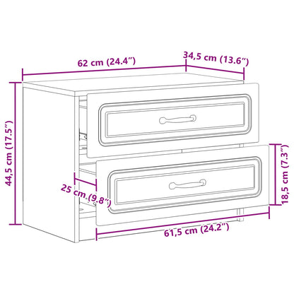 Nattbordskap Gammelt tre 62 x 34,5 x 44,5 cm Konstruert tre