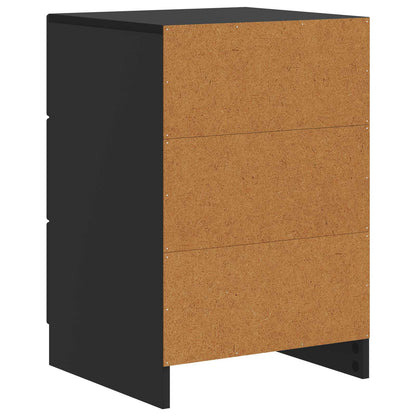 Nattbordskap med skuff Svart 43 x 41 x 63,5 cm Konstruert tre