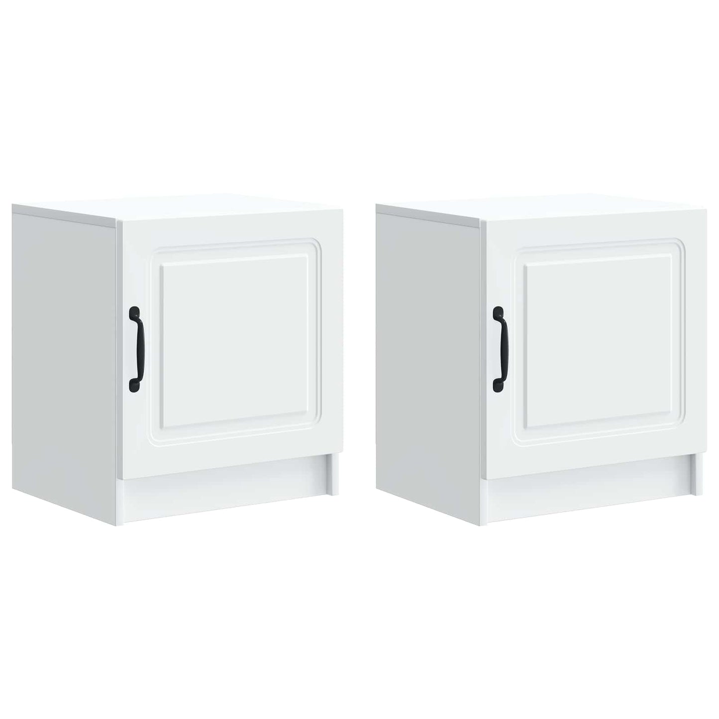 Nattbordskap 2 pcs Hvit 43 x 34,5 x 47 cm Konstruert tre