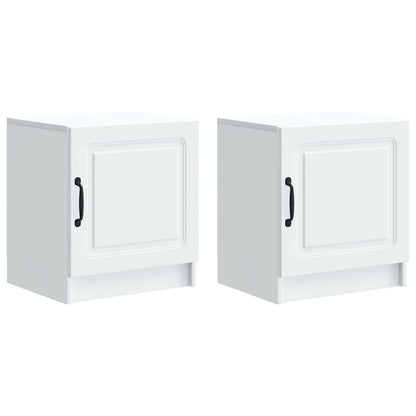 Nattbordskap 2 pcs Hvit 43 x 34,5 x 47 cm Konstruert tre