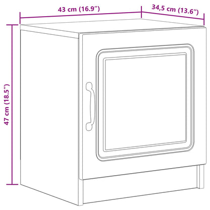 Nattbordskap 2 pcs Hvit 43 x 34,5 x 47 cm Konstruert tre
