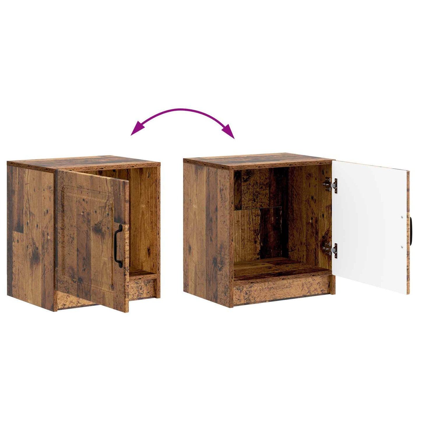 Nattbordskap 2 pcs Gammelt tre 43 x 34,5 x 47 cm Konstruert tre