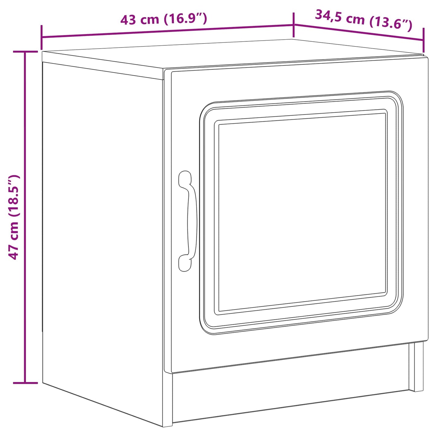 Nattbordskap 2 pcs Gammelt tre 43 x 34,5 x 47 cm Konstruert tre