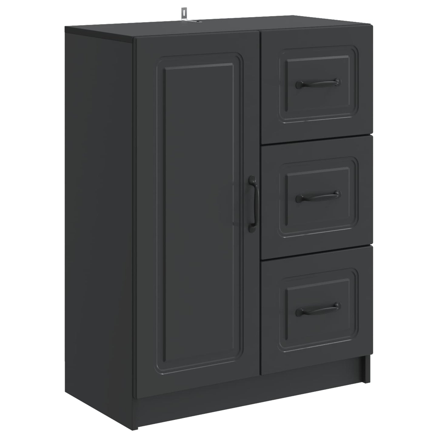 Serviesskap med skuff Svart 66 x 34,5 x 87 cm Konstruert tre