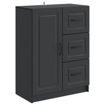 Serviesskap med skuff Svart 66 x 34,5 x 87 cm Konstruert tre