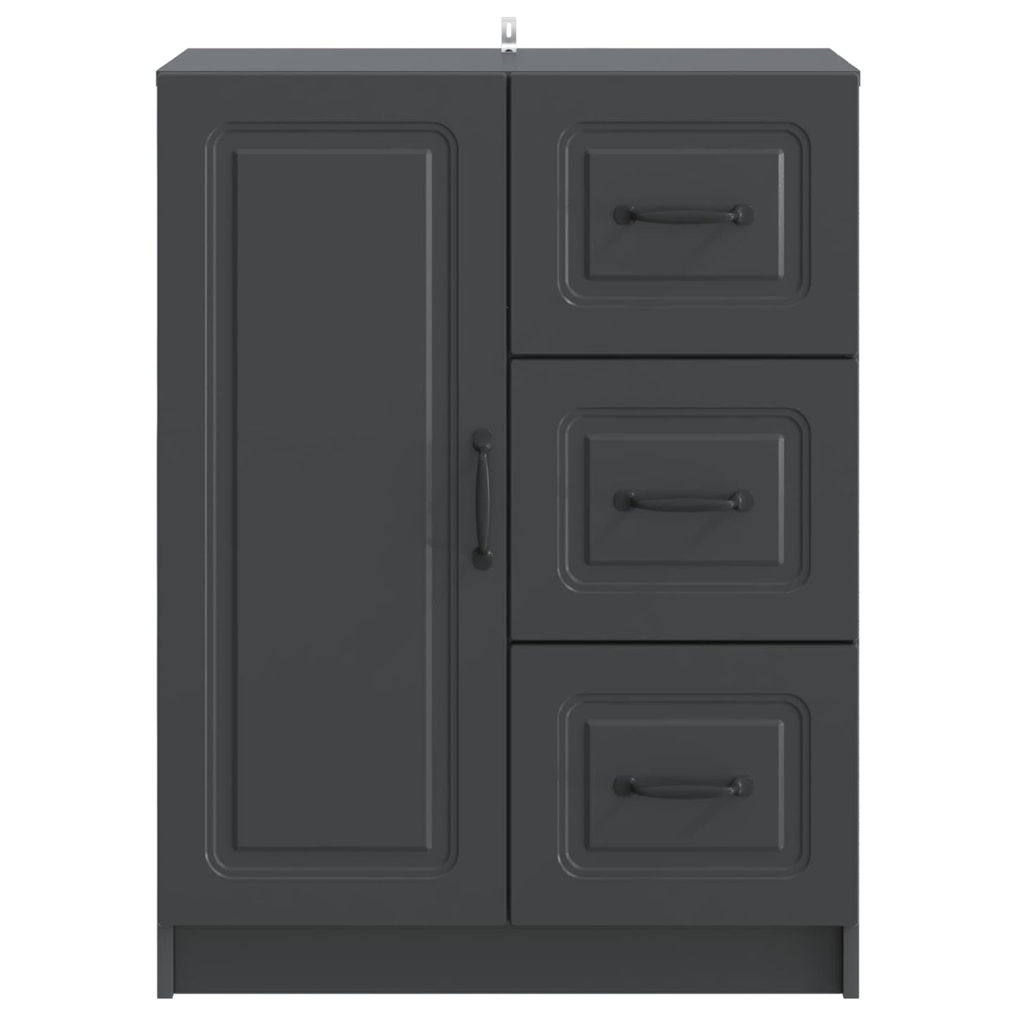 Serviesskap med skuff Svart 66 x 34,5 x 87 cm Konstruert tre