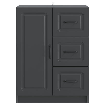 Serviesskap med skuff Svart 66 x 34,5 x 87 cm Konstruert tre