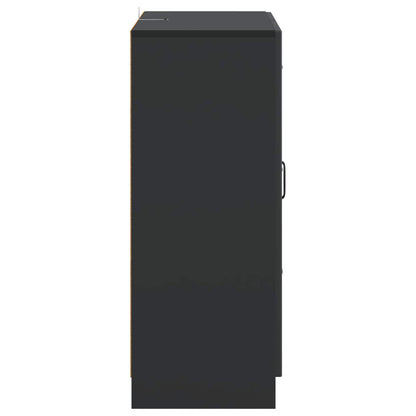 Serviesskap med skuff Svart 66 x 34,5 x 87 cm Konstruert tre