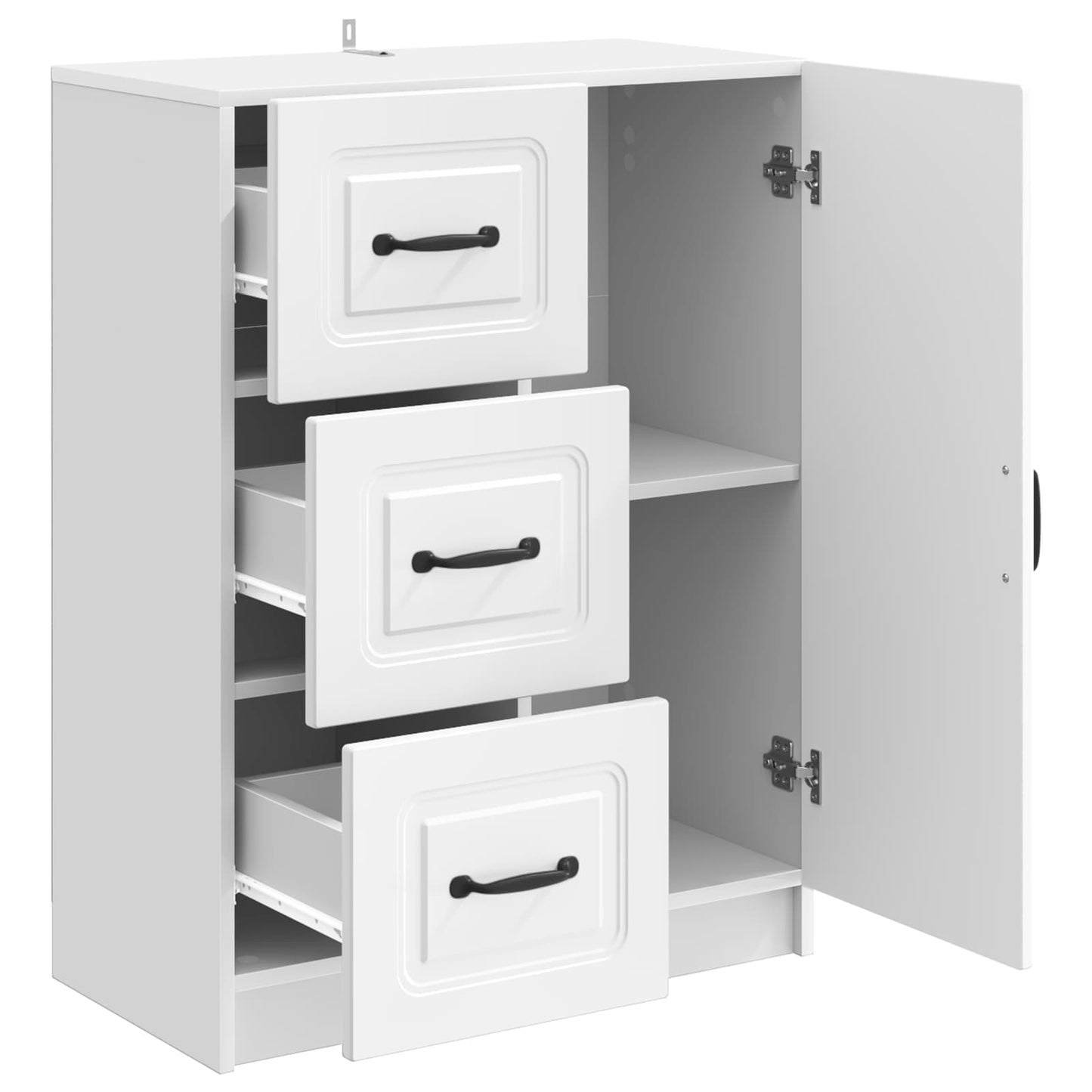 Serviesskap Høgglans hvit 66 x 34,5 x 87 cm Konstruert tre