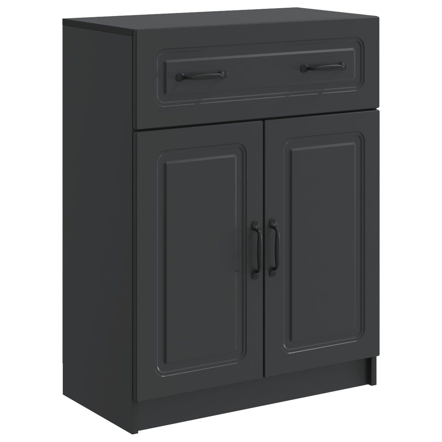 Serviesskap med skuff Svart 66 x 34,5 x 87 cm Konstruert tre