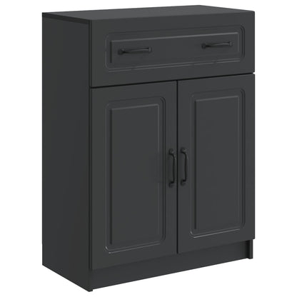 Serviesskap med skuff Svart 66 x 34,5 x 87 cm Konstruert tre