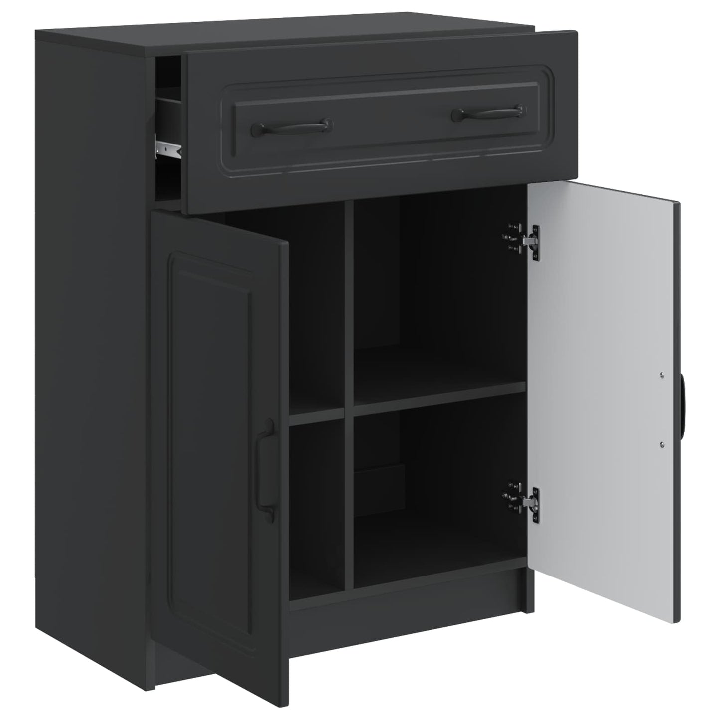 Serviesskap med skuff Svart 66 x 34,5 x 87 cm Konstruert tre