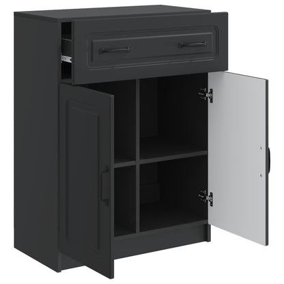 Serviesskap med skuff Svart 66 x 34,5 x 87 cm Konstruert tre
