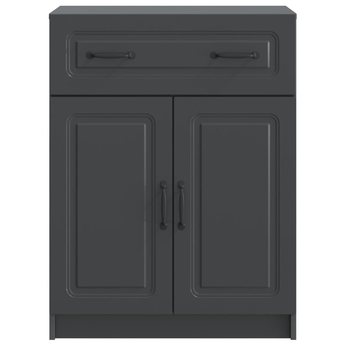 Serviesskap med skuff Svart 66 x 34,5 x 87 cm Konstruert tre