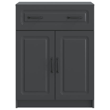 Serviesskap med skuff Svart 66 x 34,5 x 87 cm Konstruert tre