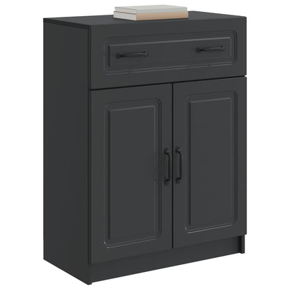 Serviesskap med skuff Svart 66 x 34,5 x 87 cm Konstruert tre