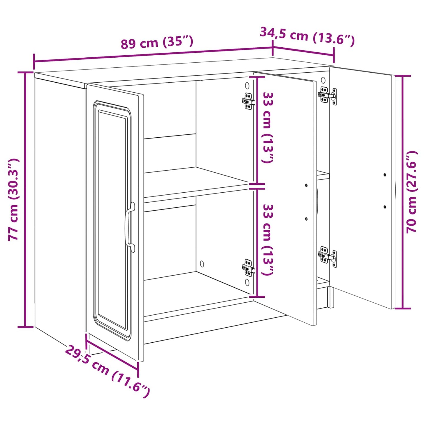 Serviesskap Gammelt tre 89 x 34,5 x 77 cm Konstruert tre