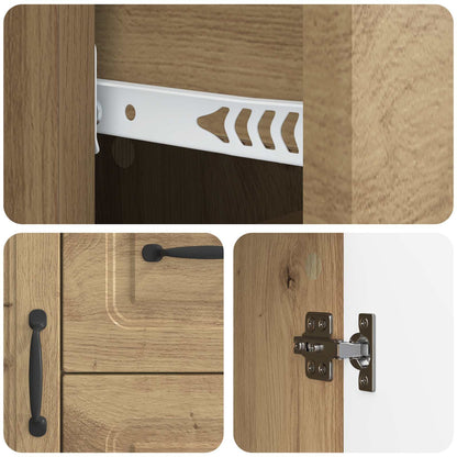 Serviesskap Artisan eik 89 x 34,5 x 57 cm Konstruert tre