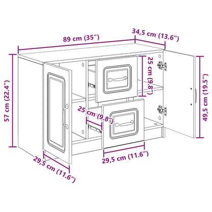 Serviesskap Artisan eik 89 x 34,5 x 57 cm Konstruert tre