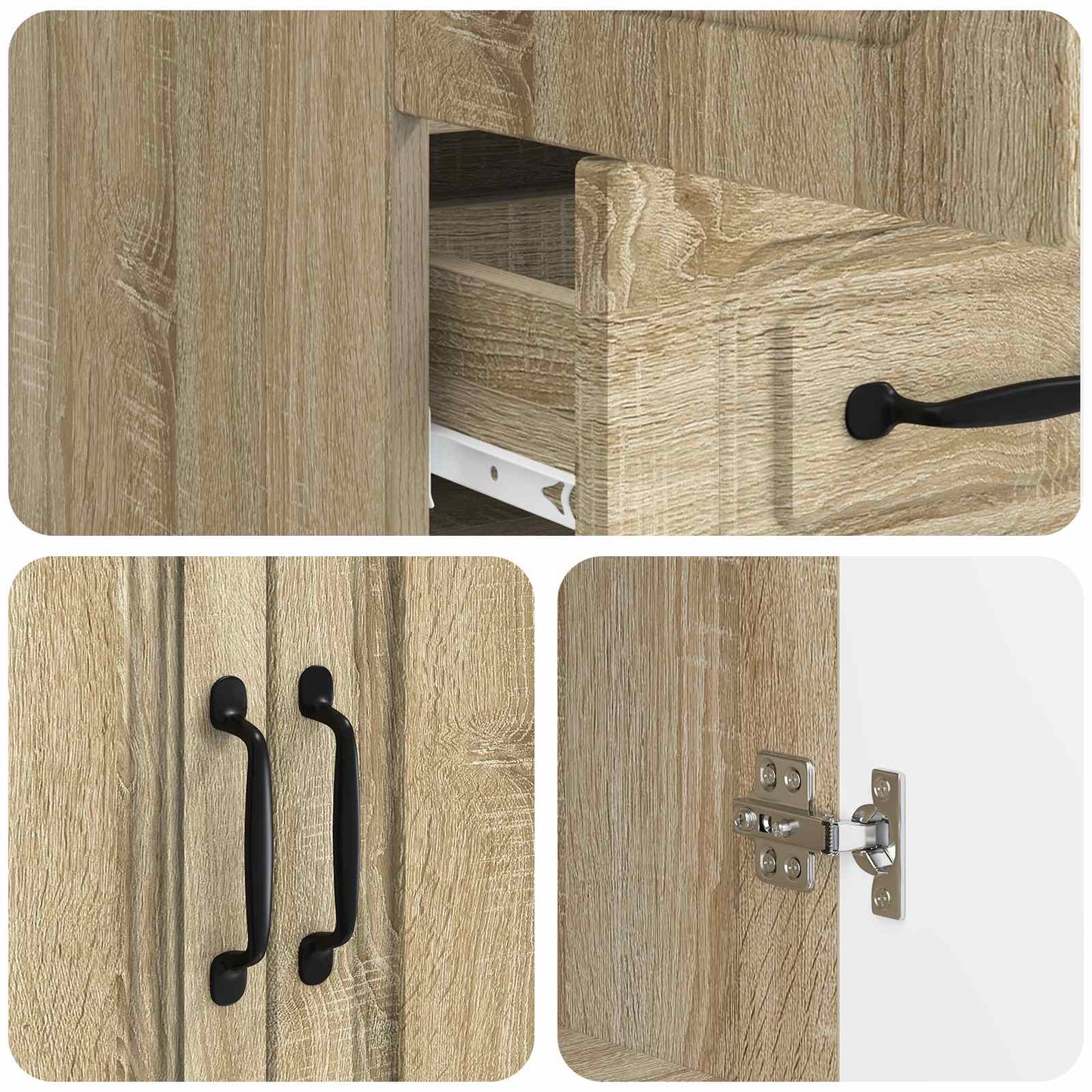 Serviesskap Sonoma eik 66 x 34,5 x 92 cm Konstruert tre