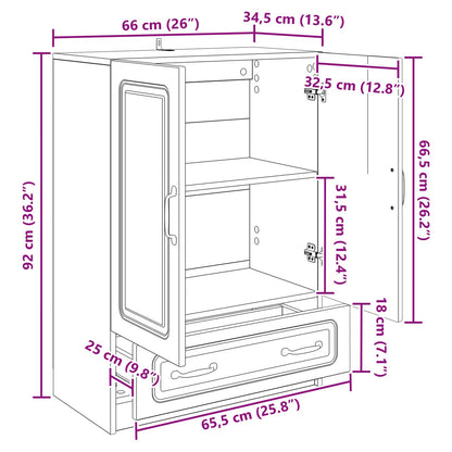 Serviesskap Sonoma eik 66 x 34,5 x 92 cm Konstruert tre