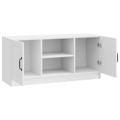 TV-skap Høgglans hvit 102 x 34,5 x 47 cm Konstruert tre