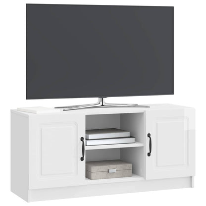 TV-skap Høgglans hvit 102 x 34,5 x 47 cm Konstruert tre