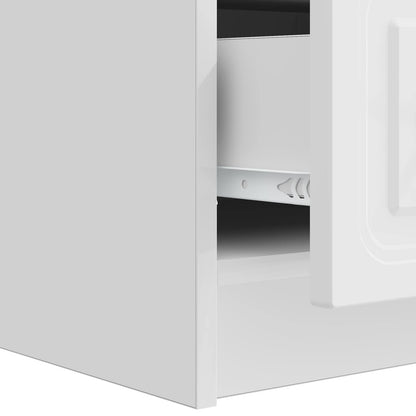 TV-skap Høgglans hvit 147 x 34,5 x 27 cm Konstruert tre