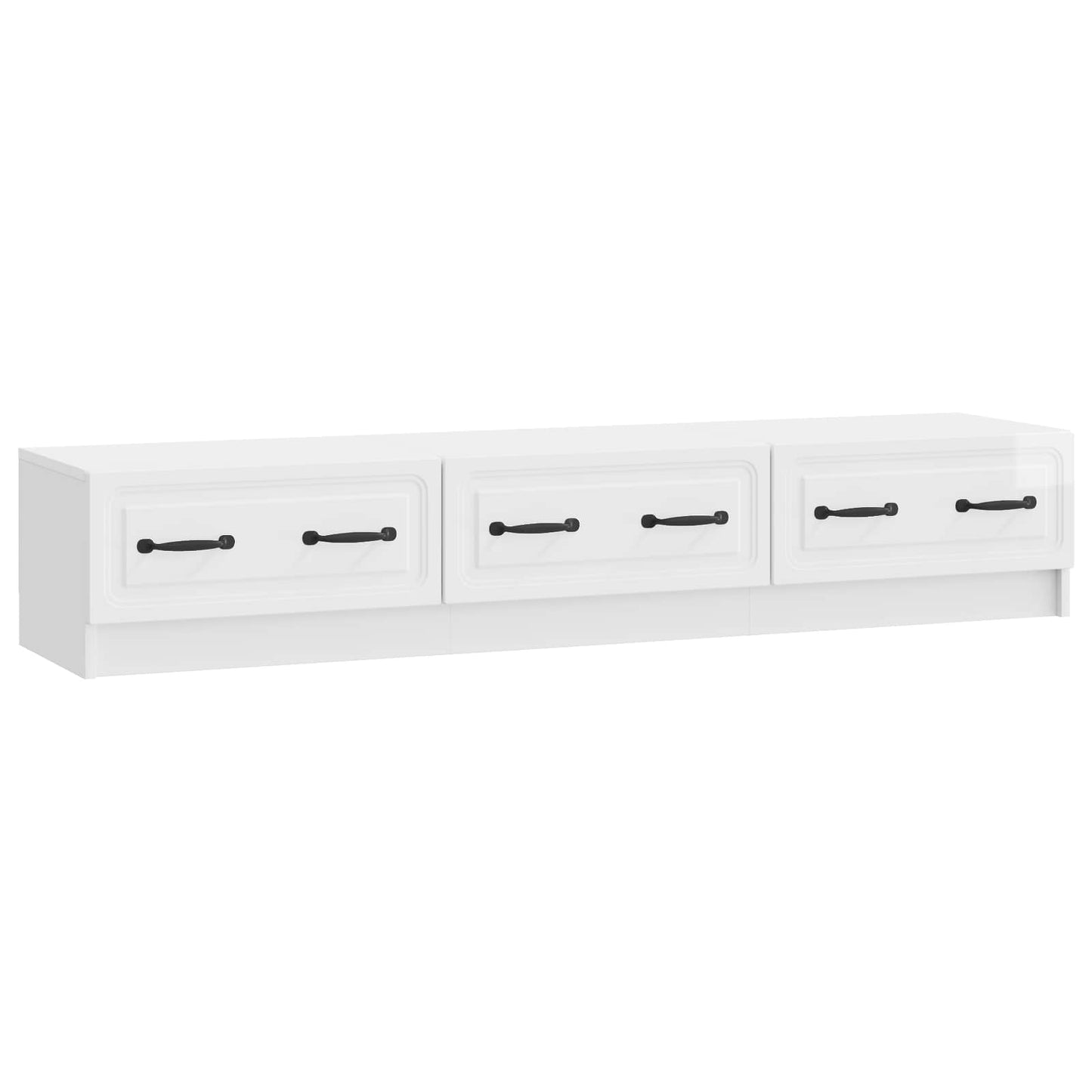 TV-skap Høgglans hvit 147 x 34,5 x 27 cm Konstruert tre